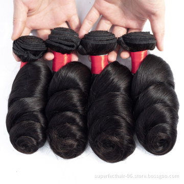 Factory Wholesale Cuticle Aligned Grade 10A Peruvian Loose Wave Virgin Remy Hair Bundles With Closure